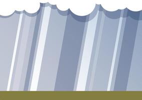 Simple flat illustration of white clouds and streaks of rain vector