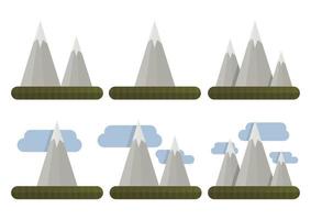 Set of different variants of mountains geometric simple vector illustrations