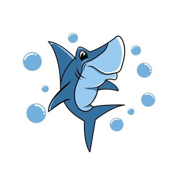 illustration of a shark and its text, vector file eps 10