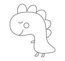 Vector hand drawn dinosaur. Doodle sketch baby dino isolated on white. Design for girls or boys, kids. Children illustration for fashion clothes, poster, banner