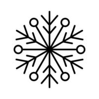 Hand drawn vector line winter snowflake of isolated icon silhouette on white background illustration. perfect for all design