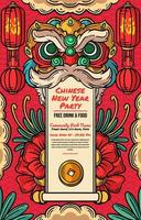 Chinese New Year Party Event Poster vector