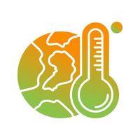 Global Warming Glyph Gradient Icon vector