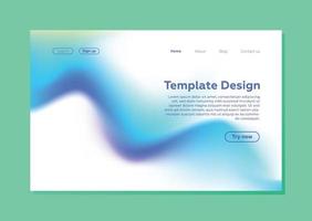 Website landing page design template. Gradient background, blue gradient vector