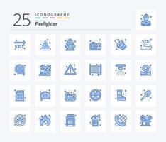 Firefighter 25 Blue Color icon pack including bucket. firefighter. sign. fire. car vector