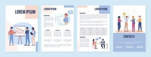 Crisis management flat vector brochure template. Reach success booklet, leaflet printable flat color designs. Editable magazine page, reports kit with text space