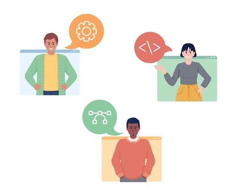 Skilled team flat concept vector illustration. Professional employees. Editable 2D cartoon characters on white for web design. Online meeting creative idea for website, mobile, presentation