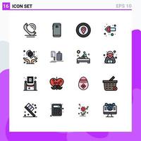 Set of 16 Modern UI Icons Symbols Signs for health left back back star Editable Creative Vector Design Elements