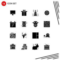 Stock Vector Icon Pack of 16 Line Signs and Symbols for battery navigation write location define Editable Vector Design Elements