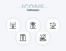 paquete de iconos de línea de Halloween 5 diseño de iconos. . Víspera de Todos los Santos. Víspera de Todos los Santos. caldera. octubre vector