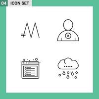 4 Creative Icons Modern Signs and Symbols of mona coin tab crypto currency user cloud Editable Vector Design Elements