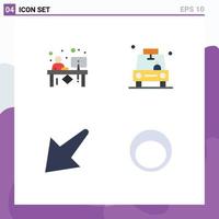 Modern Set of 4 Flat Icons and symbols such as clerk taxi front gps down Editable Vector Design Elements