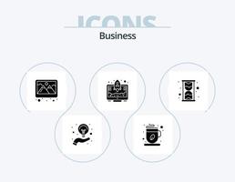 Business Glyph Icon Pack 5 Icon Design. hour. rocket. frame. startup. entrepreneur vector