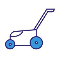 doodle icon lawn mower, garden tool, linear icon, hand drawing vector