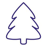 doodle icon christmas tree, pine tree, linear icon, hand drawing vector