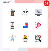 9 Universal Flat Color Signs Symbols of file contact smartphone communication project Editable Vector Design Elements