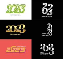 Big Set of 2023 Happy New Year logo text design 2023 number design template vector