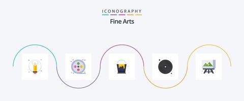 paquete de iconos de 5 planos de bellas artes que incluye artes. caballete. color. pintura. Arte vector