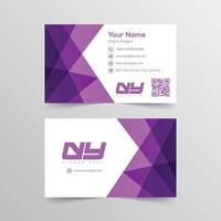 Corporate business card with multiple triangle shapes and QR code vector