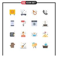 Modern Set of 16 Flat Colors and symbols such as mobile phone router call knot Editable Pack of Creative Vector Design Elements
