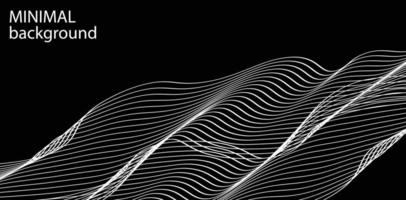 Optical art abstract background wave design black and white vector