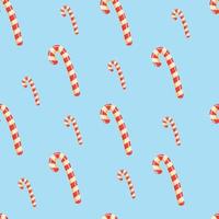 Christmas seamless blue pattern with candy canes. Background for wrapping paper, fabric print, greeting cards design.Vector illustration vector