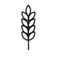 Spikelet  of wheat in doodle style. Simple black and white sketch of wheat, barley or rye stalk for bakery products, flour, package.Vector illustration vector