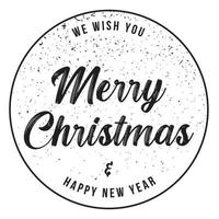 Merry Christmas and Happy New Year vector text Holiday greeting cards, Black and White