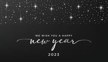 Happy new year 2023 background with silver sparkles vector