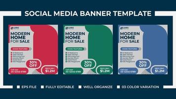 Modern Home Sale Social Media Ads Banner Template vector