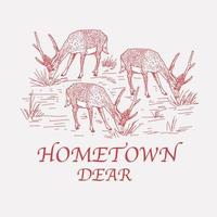 Deer Logo in Village vector