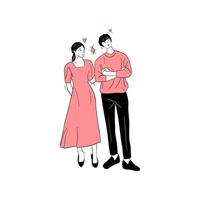 illustration of boyfriend couple in love, valentine day vector