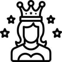 icono de línea para princesa vector