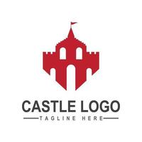 plantilla de vector de logotipo de ilustración de castillo