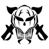 Vector Jack Pirate Flag with Skull and Crossed Swords in Light Version