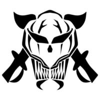 Vector Jack Pirate Flag with Skull and Crossed Swords in Light Version