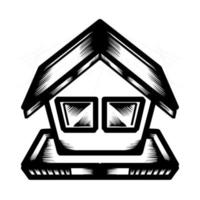 Illustration vector graphic of simple house isolated on transparent background. Perfect for icon, logo, tattoo, banner, stickers, greeting cards