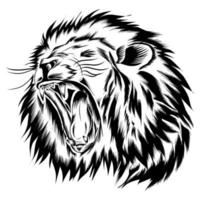 Ilustración gráfica vectorial del icono de cabeza de león. perfecto para icono, logo, tatuaje, pancarta, pegatinas, tarjetas de felicitación vector