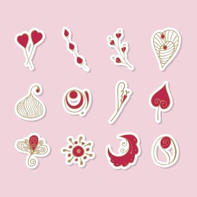 Valentine day stickers and elements, Love Sticker, Planner Stickers, Scrapbook  Stickers. 18938700 Vector Art at Vecteezy