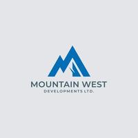 Mountain Logo Design Template Inspiration, M Letter vector