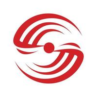 red abstract logo design vector