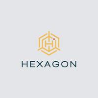 Abstract hexagon logo vector. Creative geometric logo design concept vector