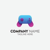 game pad logo design gradient colorful vector