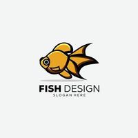 vector de color degradado de diseño de logotipo de pescado