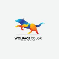 wolf color gradient vector illustration
