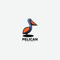 pelícano logo mascota color degradado vector