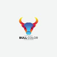 head bull logo gradient color vector illustration