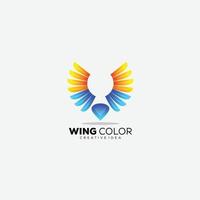 wings logo color gradient template vector