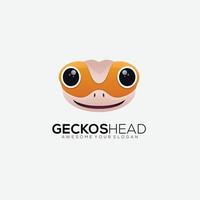 geckos head design logo gradient color template vector