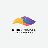 head bird design gradient logo colorful vector